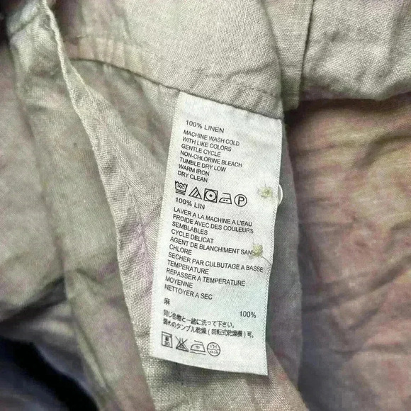 TOMMY BAHAMA 100% Linen Tropical Hawaiian Casual Long Sleeve Button Up Men Large - Picture 5 of 6